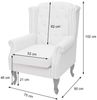 Sessel Chesterfield, Relaxsessel Clubsessel Ohrensessel, wasserabweisend Stoff/Textil ~ grau mit Ottomane Bild 3