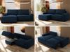 L-förmiges Ecksofa mit Armlehnen, Schlaffunktion und losen Kissen - BELLUNO - links - Dunkelblau Velours Bild 2
