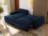 L-förmiges Ecksofa mit Armlehnen, Schlaffunktion und losen Kissen - BELLUNO - links - Dunkelblau Velours Bild 4