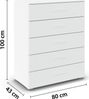 rauch Aditio Box, Kommode, 5 Schubladen, mit Softclose-Funktion, Farbe Weiß, BxHxT 80x100x43cm Bild 4
