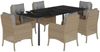 vidaXL 7-tlg. Garten-Essgruppe mit Kissen Beige Poly Rattan 3211988 Bild 2
