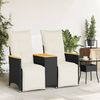 vidaXL Gartensofa 2-Sitzer Verstellbar mit Tisch Schwarz Poly Rattan 365722 Bild 3