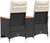 vidaXL Gartensofa 2-Sitzer Verstellbar mit Tisch Schwarz Poly Rattan 365722 Bild 5
