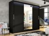 Kleiderschrank Aston I 250 (Farbe: Schwarz / Spiegel, mit RGB LED Beleuchtung) Bild 2