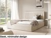 MEBLINI Polsterbett 160x200 mit Lattenrost ohne Matratze – BELORDI – Beige Samt – Doppelbett mit Bettkasten - Stauraumbett - Kopfteil Bett mit Stauraum Bild 3