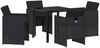 vidaXL Garten Essgruppe mit Kissen 5 pcs Schwarz Poly-Rattan 3379944 Bild 2