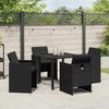 vidaXL Garten Essgruppe mit Kissen 5 pcs Schwarz Poly-Rattan 3379944 Bild 4