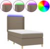 vidaXL Boxspringbett mit Matratze & LED Taupe 90x190 cm Stoff 3138681 Bild 2