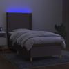 vidaXL Boxspringbett mit Matratze & LED Taupe 90x190 cm Stoff 3138681 Bild 3