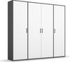 rauch Kleiderschrank; Drehtürenschrank VOYAGER, 4-türig, Alpinweiß/Graumetallic, 187x194x53xcm Bild 3