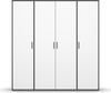 rauch Kleiderschrank; Drehtürenschrank VOYAGER, 4-türig, Alpinweiß/Graumetallic, 187x194x53xcm Bild 2