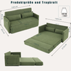 Schlafsofa 165x92/212x82/67 cm in Grün, Cordstoff, 2-in-1 Klappsofa mit 2 Kissen und Magazintaschen Bild 4