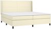 vidaXL Polsterbett mit Matratze & LED Creme 200x200 cm Kunstleder, Härtegrad: H2 [3139285] Bild 4