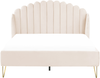 Bett mit Lattenrost AMBILLOU 140 x 200 cm Samtstoff Helles Beige Bild 4