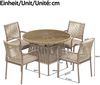 Merax Garten-Essgruppe, Gartenmöbel-Set aus Rattan, Runder Glastisch + 4 Armlehnstühle, Eisengestell, Braun Bild 4