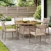 Merax Garten-Essgruppe, Gartenmöbel-Set aus Rattan, Runder Glastisch + 4 Armlehnstühle, Eisengestell, Braun Bild 3