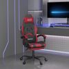 vidaXL Gaming-Stuhl mit Fußstütze Drehbar Schwarz & Weinrot Kunstleder [349610] Bild 2
