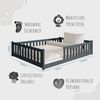 Kids Collective Kinderbett Bodenbett Bett mit Rausfallschutz & Lattenrost Montessori Bett Kinder (weitere Größen 80x160, 80x180, 90x190, 90x200, 120x200 cm), Jugendbett Einzelbett Graphit Kiefer 140x200 cm Bild 3
