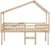 vidaXL Hochbett mit Dach 90x200 cm Massivholz Kiefer 3282052 Bild 4