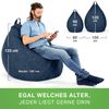 Green Bean 'Home Linen' Indoor XXL Sitzsack mit EPS-Perlen Füllung, waschbar, Leinen dunkelblau, 100 x 50 x 120 cm, 300 l Bild 5