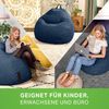 Green Bean 'Home Linen' Indoor XXL Sitzsack mit EPS-Perlen Füllung, waschbar, Leinen dunkelblau, 100 x 50 x 120 cm, 300 l Bild 3