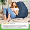 Green Bean 'Home Linen' Indoor XXL Sitzsack mit EPS-Perlen Füllung, waschbar, Leinen dunkelblau, 100 x 50 x 120 cm, 300 l Bild 4