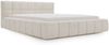 GRAINGOLD Alicante Doppelbett 140x200, Polsterbett mit Bettkasten und Kopfteil, Velour-Stoff, Beige Bild 2