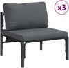 vidaXL Gartensofa-set mit Kissen 6 pcs Schwarz Stahl 3378990 Bild 4