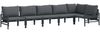 vidaXL Gartensofa-set mit Kissen 6 pcs Schwarz Stahl 3378990 Bild 2
