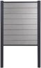 WPC-Sichtschutz Sarthe, Zaun Windschutz, Alu-Pfosten zum Einbetonieren ~ Basiselement schmal, 100cm grau Bild 2