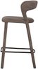 Barhocker Noble aus Stoff, modern und komplett gepolstert, taupe, mit Fußstütze Bild 4