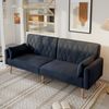 2-Sitzer Schlafsofa B 180 x T 75 x H 82 cm aus Samt mit verstellbarer Rückenlehne Bild 2