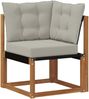 vidaXL Outdoor-Sofagarnitur mit Kissen 9 pcs Natürlich und Hellgrau 3368966 Bild 5