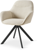 GOEURVANT 1370 Esszimmerstühle 2er-Set, 360° Drehbar, Webstoff - Beige Stoff Bild 3