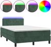 vidaXL Boxspringbett mit Matratze & LED Dunkelgrün 120x200 cm Samt 3134396 Bild 2