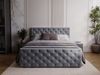 GRAINGOLD Montego Doppelbett 140x200, Boxspringbett, zwei Bettkästen, Glamour Stil, Velvet-Stoff, Grau Bild 3