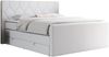 Boxspringbett KING EIGAR, mit einer Doppelmatratze, einem genähten Kopfteil - 200x200 - Weiß Kunstleder - H3 Bild 3