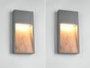 2er Set LED Außenwandleuchten in Anthrazit & Holzoptik, Höhe 33cm Bild 3