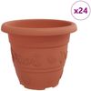 vidaXL Runder Blumentopf 24 pcs Ziegelrot Ø 22 x 18 cm Kunststoff 42020289 Bild 2