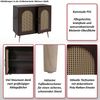 Kommode HWC-P51, Schrank mit Türen Anrichte Staufächer, Poly-Rattan MDF Melamin 79x80x40cm ~ braun Bild 2