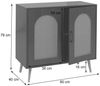 Kommode HWC-P51, Schrank mit Türen Anrichte Staufächer, Poly-Rattan MDF Melamin 79x80x40cm ~ braun Bild 3