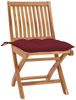 vidaXL Gartenstühle 2 Stk. mit Weinroten Kissen Massivholz Teak 3062457 Bild 2