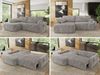 Ecksofa, L-förmiges, lose Kissen, DL-Schlaffunktion, (H 100 x T 187 x B 273 cm) - CUBO L - Cord Hellgrau - linke Seite Bild 2