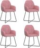 vidaXL Esszimmerstühle 4 pcs Samt (V) Rosa 55 x 50 x 84 cm 3428376 Bild 2