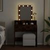 vidaXL Schminktisch mit LED-Beleuchtung Räuchereiche 80x41x144,5 cm 848182 Bild 3