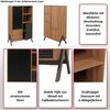 Hochschrank HWC-O40, Schrank Highboard mit Türen Staufächer Schubladen, MDF Metall Melamin 138x79x40cm ~ Walnuss-Optik Bild 2
