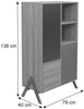 Hochschrank HWC-O40, Schrank Highboard mit Türen Staufächer Schubladen, MDF Metall Melamin 138x79x40cm ~ Walnuss-Optik Bild 3