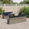 vidaXL Gartensofa-set mit Kissen 8 pcs Grau und Marineblau Poly-Rattan 3348771 Bild 3