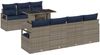 vidaXL Gartensofa-set mit Kissen 8 pcs Grau und Marineblau Poly-Rattan 3348771 Bild 2