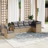 vidaXL 6-tlg. Garten-Sofagarnitur mit Kissen Beige Poly Rattan 3217699 Bild 2